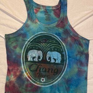 Chang Thailand Beer Tank Top Men’s XL Sawasdee Thai Sleeveless T Shirt blue